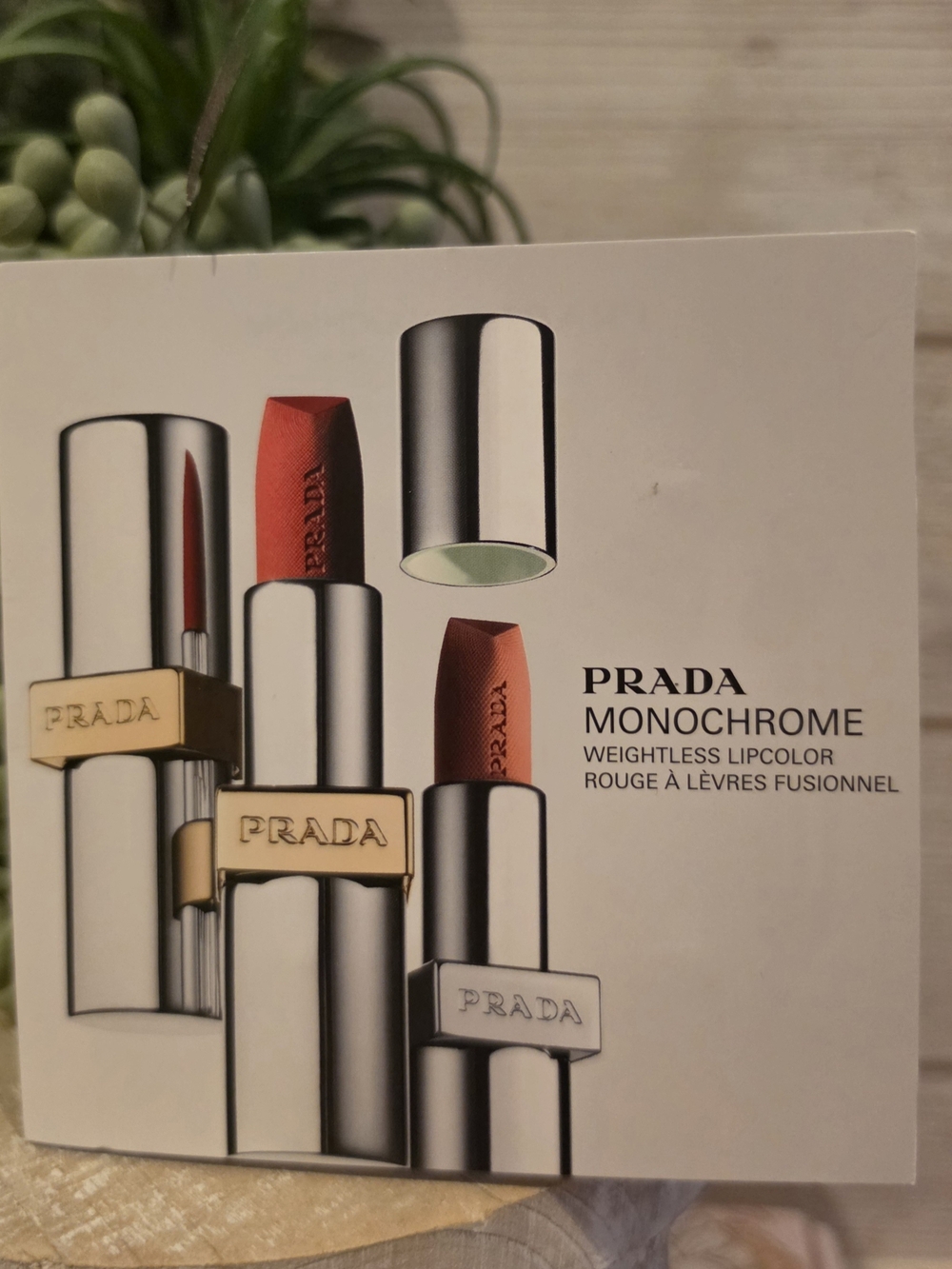 Prada Monochrome Weightless Lipcolor Sample Card